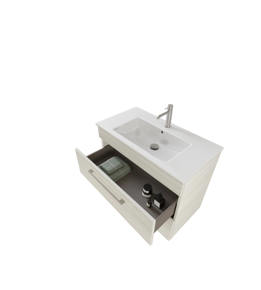 MOBILE BAGNO "CARAVAGGIO" BIANCO VENATO, 80 CM